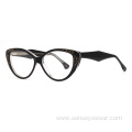 Luxury Diamond Cat Eye Acetate Optical Frame Glasses